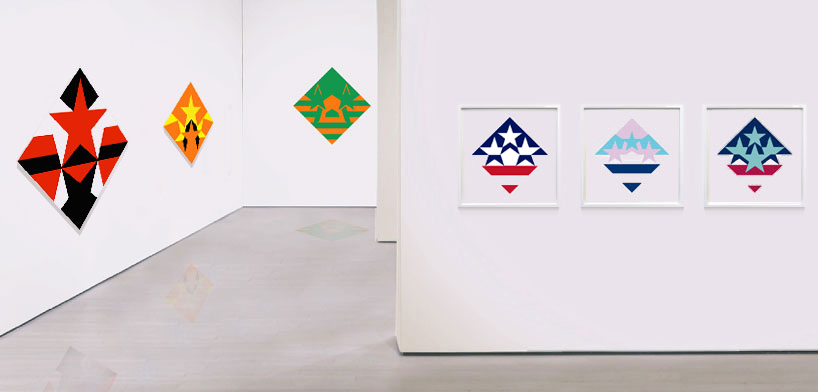 Rod Neer | Contemporary art: geometric works in acrylic on canvas. Star theme, multifaceted, creative.